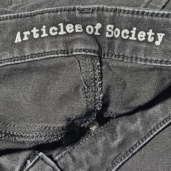 Articles of Society Jeans Womens Size 31 Skinny Mid Rise Black Denim Pants - Picture 5 of 7